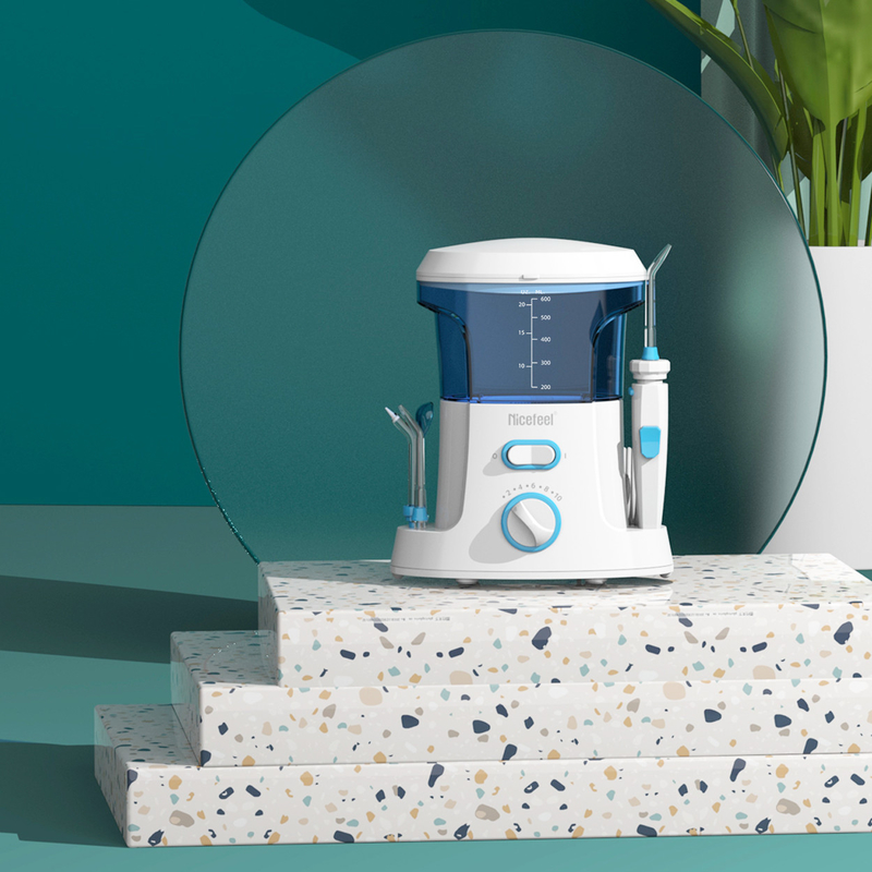 600ml Verstelbare ABS Water Dental Flosser Voor Familie Gebruik Oral Spa Wit Blauw