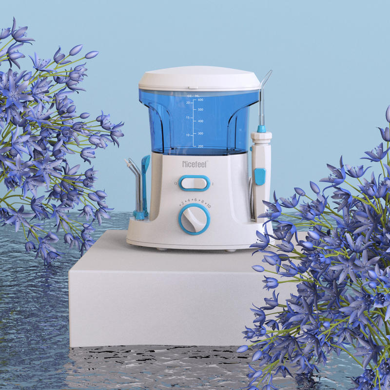600ml Verstelbare ABS Water Dental Flosser Voor Familie Gebruik Oral Spa Wit Blauw