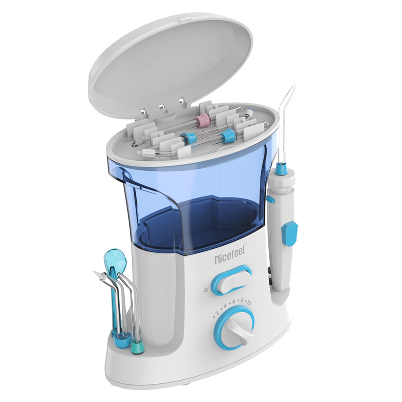 600ml Verstelbare ABS Water Dental Flosser Voor Familie Gebruik Oral Spa Wit Blauw