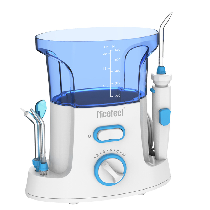 600ml Verstelbare ABS Water Dental Flosser Voor Familie Gebruik Oral Spa Wit Blauw