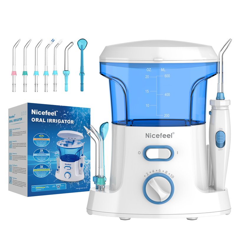 600ml Verstelbare ABS Water Dental Flosser Voor Familie Gebruik Oral Spa Wit Blauw