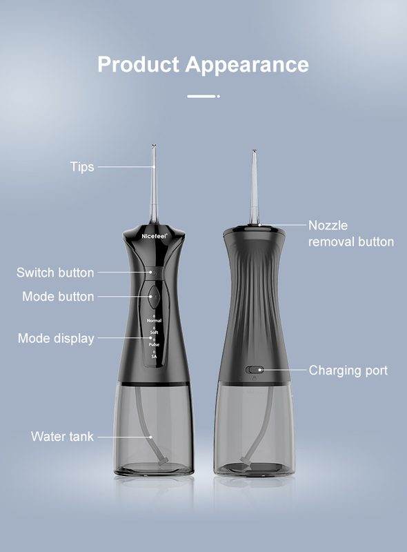 1400mAh de zwarte Draadloze Batterij van Waterflosser stelde Mondelinge Irrigator in werking