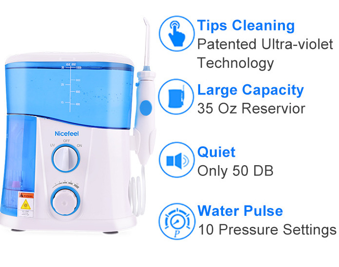 6 stuks elektrische tandenborstel en waterflosser all-in-one voor mondverzorging